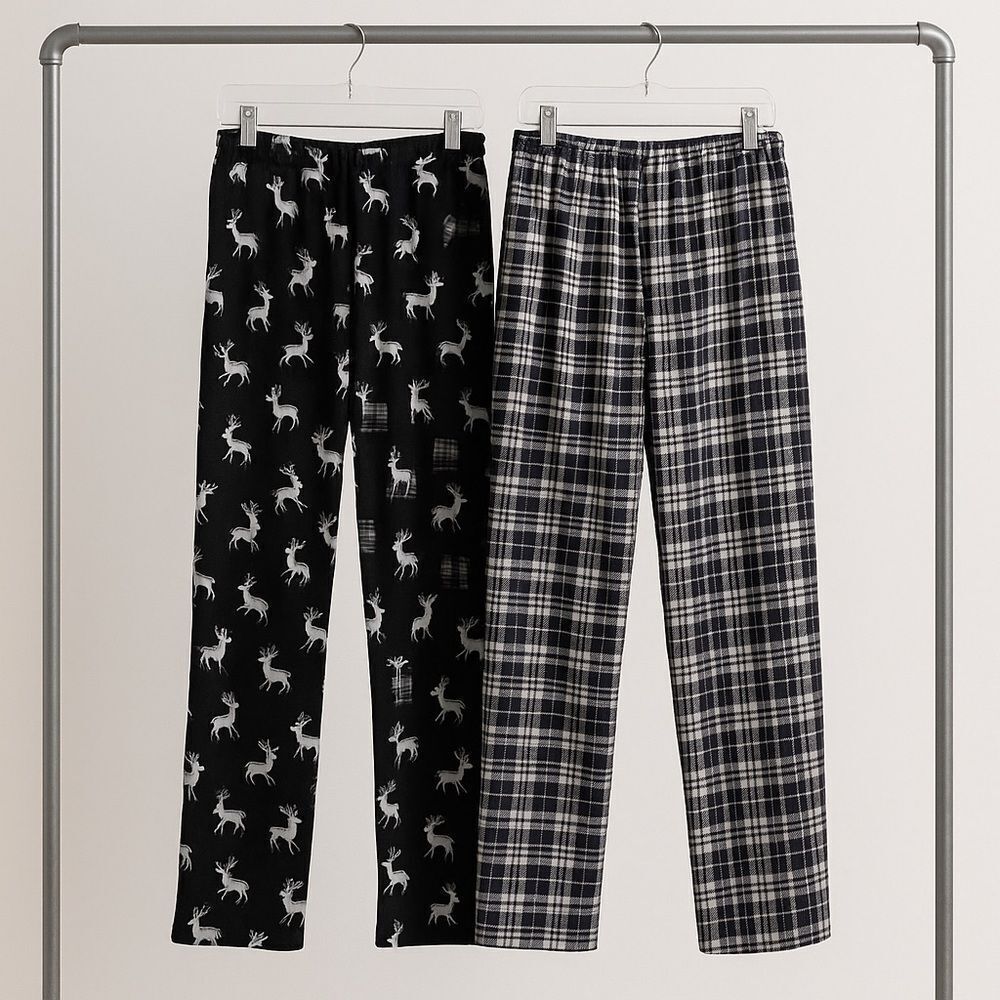 2 Men’s Flannel Pajama Bottom Sleep Pants Size Medium
